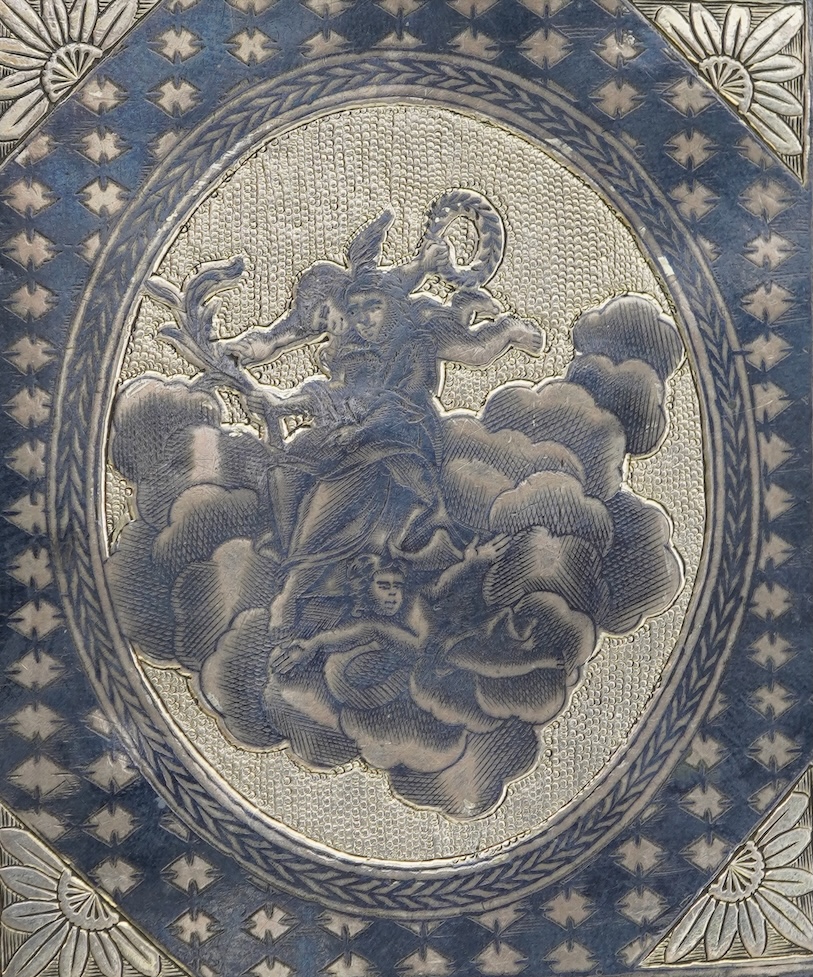 A 19th century Russian 84 zolotnik and niello cigarette case